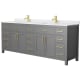 A thumbnail of the Wyndham Collection WCG242484D-UNSMXX Dark Gray / White Cultured Marble Top / Brushed Gold Hardware