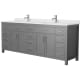 A thumbnail of the Wyndham Collection WCG242484D-UNSMXX Dark Gray / White Cultured Marble Top / Brushed Nickel Hardware