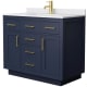 A thumbnail of the Wyndham Collection WCG262642S-VCA-UNSMXX Dark Blue / White Cultured Marble Top / Brushed Gold Hardware