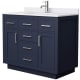 A thumbnail of the Wyndham Collection WCG262642S-VCA-UNSMXX Dark Blue / White Cultured Marble Top / Brushed Nickel Hardware