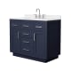 A thumbnail of the Wyndham Collection WCG262642S-QTZ-US3MXX Dark Blue / White Quartz Top / Brushed Nickel Hardware