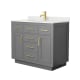 A thumbnail of the Wyndham Collection WCG262642S-QTZ-UNSMXX Dark Gray / Giotto Quartz Top / Brushed Gold Hardware