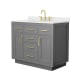 A thumbnail of the Wyndham Collection WCG262642S-QTZ-US3MXX Dark Gray / Giotto Quartz Top / Brushed Gold Hardware