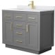 A thumbnail of the Wyndham Collection WCG262642S-VCA-UNSMXX Dark Gray / White Cultured Marble Top / Brushed Gold Hardware