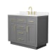 A thumbnail of the Wyndham Collection WCG262642S-QTZ-US3MXX Dark Gray / White Quartz Top / Brushed Gold Hardware