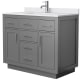 A thumbnail of the Wyndham Collection WCG262642S-VCA-UNSMXX Dark Gray / White Cultured Marble Top / Brushed Nickel Hardware