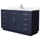 A thumbnail of the Wyndham Collection WCG262660S-VCA-UNSMXX Dark Blue / Carrara Cultured Marble Top / Brushed Nickel Hardware