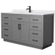 A thumbnail of the Wyndham Collection WCG262660S-VCA-UNSMXX Dark Gray / White Cultured Marble Top / Matte Black Hardware