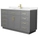 A thumbnail of the Wyndham Collection WCG262660S-VCA-UNSMXX Dark Gray / Carrara Cultured Marble Top / Brushed Gold Hardware