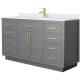 A thumbnail of the Wyndham Collection WCG262660S-VCA-UNSMXX Dark Gray / White Cultured Marble Top / Brushed Gold Hardware