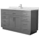 A thumbnail of the Wyndham Collection WCG262660S-VCA-UNSMXX Dark Gray / White Cultured Marble Top / Brushed Nickel Hardware