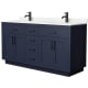 A thumbnail of the Wyndham Collection WCG262666D-VCA-UNSMXX Dark Blue / Carrara Cultured Marble Top / Matte Black Hardware