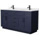 A thumbnail of the Wyndham Collection WCG262666D-VCA-UNSMXX Dark Blue / White Cultured Marble Top / Matte Black Hardware