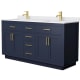 A thumbnail of the Wyndham Collection WCG262666D-VCA-UNSMXX Dark Blue / White Cultured Marble Top / Brushed Gold Hardware