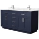 A thumbnail of the Wyndham Collection WCG262666D-VCA-UNSMXX Dark Blue / Carrara Cultured Marble Top / Brushed Nickel Hardware