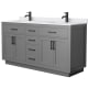 A thumbnail of the Wyndham Collection WCG262666D-VCA-UNSMXX Dark Gray / White Cultured Marble Top / Matte Black Hardware