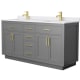 A thumbnail of the Wyndham Collection WCG262666D-VCA-UNSMXX Dark Gray / White Cultured Marble Top / Brushed Gold Hardware