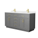 A thumbnail of the Wyndham Collection WCG262666D-QTZ-UNSMXX Dark Gray / White Quartz Top / Brushed Gold Hardware