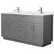 A thumbnail of the Wyndham Collection WCG262666D-VCA-UNSMXX Dark Gray / Carrara Cultured Marble Top / Brushed Nickel Hardware