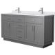 A thumbnail of the Wyndham Collection WCG262666D-VCA-UNSMXX Dark Gray / White Cultured Marble Top / Brushed Nickel Hardware