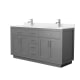 A thumbnail of the Wyndham Collection WCG262666D-QTZ-UNSMXX Dark Gray / White Quartz Top / Brushed Nickel Hardware