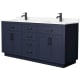 A thumbnail of the Wyndham Collection WCG262672D-VCA-UNSMXX Dark Blue / Carrara Cultured Marble Top / Matte Black Hardware