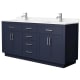 A thumbnail of the Wyndham Collection WCG262672D-VCA-UNSMXX Dark Blue / Carrara Cultured Marble Top / Brushed Nickel Hardware