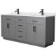 A thumbnail of the Wyndham Collection WCG262672D-VCA-UNSMXX Dark Gray / White Cultured Marble Top / Matte Black Hardware