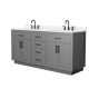 A thumbnail of the Wyndham Collection WCG262672D-QTZ-US3MXX Dark Gray / White Quartz Top / Matte Black Hardware