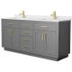 A thumbnail of the Wyndham Collection WCG262672D-VCA-UNSMXX Dark Gray / White Cultured Marble Top / Brushed Gold Hardware