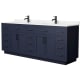 A thumbnail of the Wyndham Collection WCG262684D-VCA-UNSMXX Dark Blue / Carrara Cultured Marble Top / Matte Black Hardware