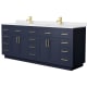 A thumbnail of the Wyndham Collection WCG262684D-VCA-UNSMXX Dark Blue / White Cultured Marble Top / Brushed Gold Hardware