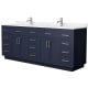 A thumbnail of the Wyndham Collection WCG262684D-VCA-UNSMXX Dark Blue / Carrara Cultured Marble Top / Brushed Nickel Hardware