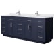 A thumbnail of the Wyndham Collection WCG262684D-VCA-UNSMXX Dark Blue / White Cultured Marble Top / Brushed Nickel Hardware