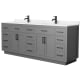 A thumbnail of the Wyndham Collection WCG262684D-VCA-UNSMXX Dark Gray / Carrara Cultured Marble Top / Matte Black Hardware