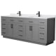 A thumbnail of the Wyndham Collection WCG262684D-VCA-UNSMXX Dark Gray / White Cultured Marble Top / Matte Black Hardware