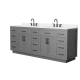 A thumbnail of the Wyndham Collection WCG262684D-QTZ-US3MXX Dark Gray / White Quartz Top / Matte Black Hardware