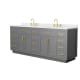 A thumbnail of the Wyndham Collection WCG262684D-QTZ-US3MXX Dark Gray / Giotto Quartz Top / Brushed Gold Hardware