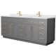 A thumbnail of the Wyndham Collection WCG262684D-VCA-UNSMXX Dark Gray / White Cultured Marble Top / Brushed Gold Hardware