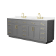 A thumbnail of the Wyndham Collection WCG262684D-QTZ-US3MXX Dark Gray / White Quartz Top / Brushed Gold Hardware