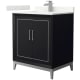 A thumbnail of the Wyndham Collection WCH515130S-QTZ-UNSMXX Black / Giotto Quartz Top / Brushed Nickel Hardware