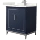 A thumbnail of the Wyndham Collection WCH515130S-QTZ-UNSMXX Dark Blue / Giotto Quartz Top / Brushed Nickel Hardware