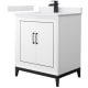 A thumbnail of the Wyndham Collection WCH515130S-VCA-UNSMXX White / White Cultured Marble Top / Matte Black Hardware