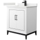 A thumbnail of the Wyndham Collection WCH515130S-QTZ-UNSMXX White / White Quartz Top / Matte Black Hardware