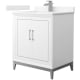 A thumbnail of the Wyndham Collection WCH515130S-VCA-UNSMXX White / Carrara Cultured Marble Top / Brushed Nickel Hardware