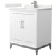A thumbnail of the Wyndham Collection WCH515130S-QTZ-UNSMXX White / White Quartz Top / Brushed Nickel Hardware