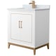 A thumbnail of the Wyndham Collection WCH515130S-NAT-UNSMXX White / Satin Bronze Hardware