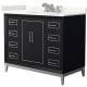 A thumbnail of the Wyndham Collection WCH515142S-QTZ-US3MXX Black / Giotto Quartz Top / Brushed Nickel Hardware