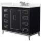 A thumbnail of the Wyndham Collection WCH515142S-QTZ-US3MXX Black / White Quartz Top / Brushed Nickel Hardware