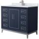 A thumbnail of the Wyndham Collection WCH515142S-NAT-UNSMXX Dark Blue / Brushed Nickel Hardware